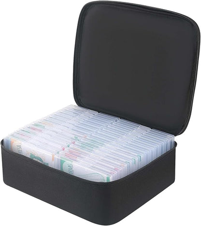 26 Slots Seed Organizer Storage Box with Labels, Large Capacity Oxford Cloth Seed Packet Organizer for Seed Packets, Vegetable, Flower, and Small Item Storage