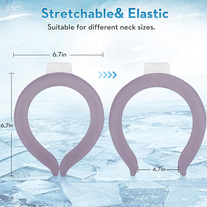 2PCS Neck Cooling Tube with Cold Insulated Bag,Reusable Ice Neck Ring Wearable Body Cooling Products for Summer Heat (Gray*2)