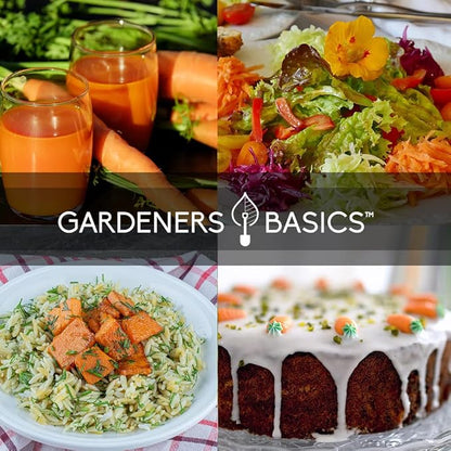 Gardeners Basics, Carrot Seeds for Planting Home Garden - 5 Variety Pack Rainbow, Imperator 58, Scarlet Nantes, Bambino and Royal Chantenay Great for Spring, Summer, Fall, Heirloom Carrot Seeds