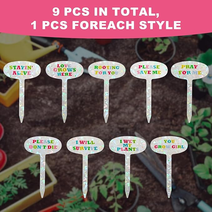 9Pcs Funny Plant Stakes, Plant Markers, Garden Plant Decor, Garden Decor, Plant Accessories, Funny Plant Decor Markers, Plant Lover Gift
