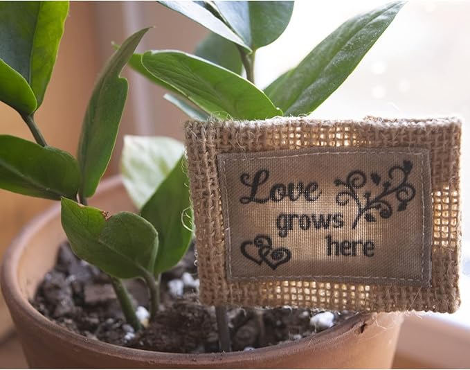 Abbey & CA Gift Love Grows Here Flag Flower Pick