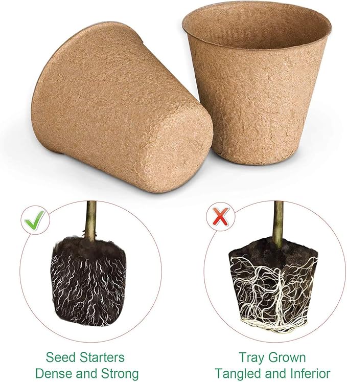 Biodegradable Peat Pots Set (60 Pots)