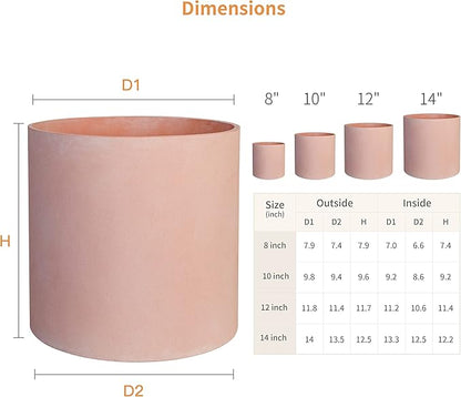 FaithLand Plant Pot 8 inch - Perfectly Fits Mid-Century Modern Plant Stand - Drainage Plug and Drainage Mesh Screen - Terracotta Color Planter Pot