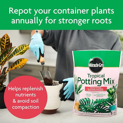 Miracle-Gro Tropical Potting Mix - Growing Media for Tropical Plants Living in Indoor and Outdoor Containers, 6 qt. (4-Pack)