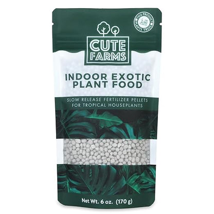 Indoor Slow Release Fertilizer Pellets for Houseplants & Outdoor Pot Plants - All-Purpose Fertilizer (6 oz) Resealable Bag Cute Farms