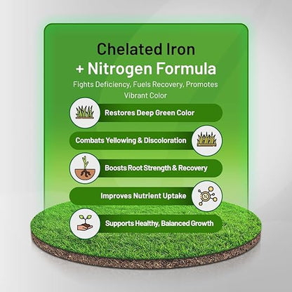 Covington Chelated Liquid Iron Concentrate (2.5 Gallon) Lawn & Garden Liquid Iron & Nitrogen Supplement for Plants, Shrubs & Trees, Treats Deficiency, Discoloration, Stunted Growth & Root Stress