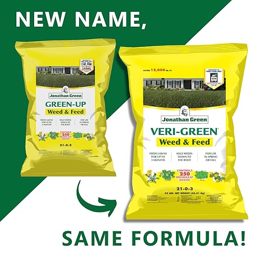 Jonathan Green (16003) Veri-Green Weed and Feed Lawn Fertilizer - 21-0-3 Grass Fertilizer & Weed Killer (15,000 Sq. Ft.)