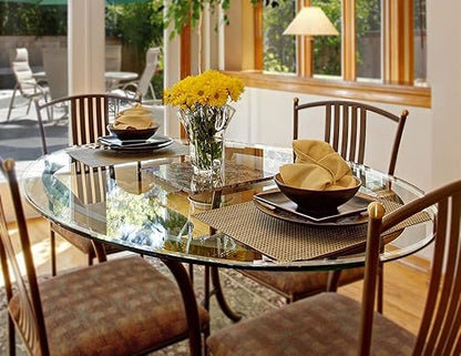 Custom Cut Glass 1/2" Thick - Clear Tempered Glass Cut to Size - Round Replacement Glass for Dining Tables, Tabletops with Bevel Edge by Fab Glass and Mirror