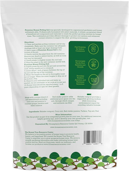 100% Organic Bonsai Soil – All-Natural, Well-Draining Potting Mix for Healthy Bonsai, Succulents, Cactus & Kokedama | Pumice, Akadama, Bark | Made in USA | 3L Bag