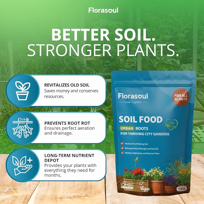 Urban Roots Potting Soil Amendment (6.6 lbs) – Revive & Refresh Old Container Soil – Plant-Based & Vegan Formula for Indoor Plants, Balcony Gardens & Herbs – Pet Safe – Odorless