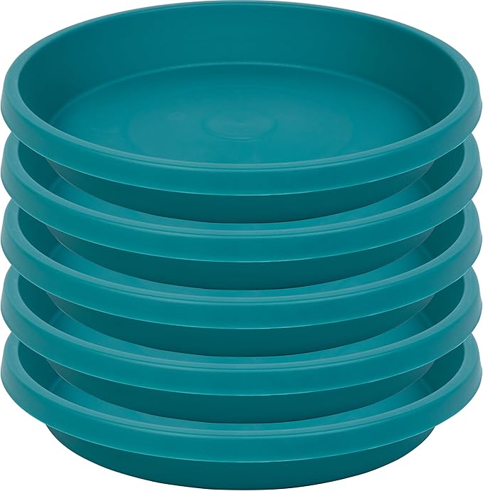 Plastic Plant Saucers for Big Pots 12 Inch Round Pack of 5 Heavy Duty Drip Trays for Large Indoor Outdoor Pots