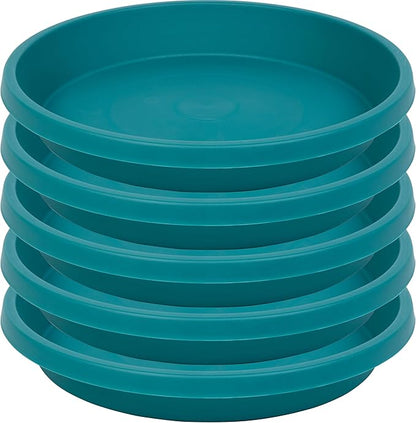 Plastic Plant Saucers 10 Inch Round Pack of 5 Heavy Duty Drip Trays for Indoor Outdoor Use