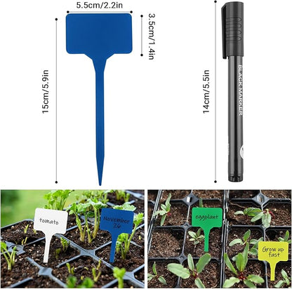 Greaner Multicolor Garden Plant Markers, 6 Inch Plant Markers and Labels for Outdoor Garden, Waterproof, Plant Label Stakes (50 PCS, 5.5x15cm)