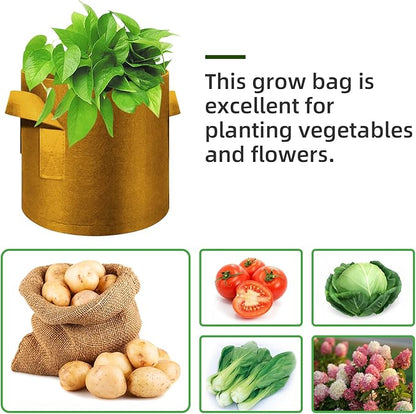 12 Pack 20 Gallon Plant Grow Bags, Thickened Nonwoven Fabric Pots with Handles, Vegetable Planter Bags Containers, Cloth Planters for Garden Vegetable/Flower/Plant/Fruits Outdoor (Brown)