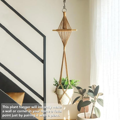 4 Pack Macrame Plant Hangers Indoor Up to 10 inch Pot, Boho Hanging Planters, Plant Holder with 8Pcs Stainless Steel Hooks