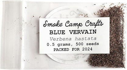 Organic Blue Vervain Seeds (Verbena hastata) 500 Seeds (0.5 Grams) | North America Native Pollinator Plant Seeds - Simpler’s Joy, Swamp Verbena, Swamp Vervain by Smoke Camp Crafts