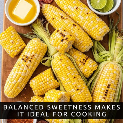Peaches and Cream Sweet Corn Seeds 100 Seeds - Bicolor Yellow and White Kernels, Sugary Enhanced Hybrid for Home Gardens, Tender Sweet Flavor, Summer Harvest Vegetable Seed