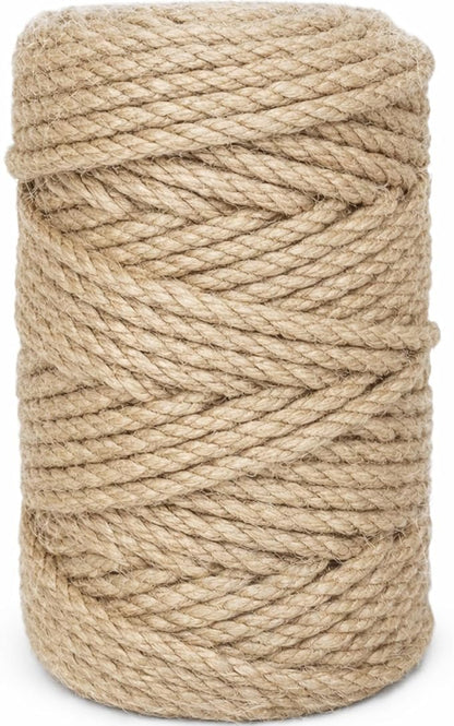 Leecogo 4mm Jute Rope 164 Feet Heavy Duty and Thick Twine Rope for Gardening Arts Crafts Packing Bundling Recycling and Home Decor
