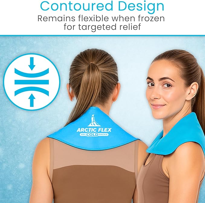 Arctic Flex Neck Ice Pack - Cold Compress Shoulder Therapy Wrap - Cool Reusable Medical Freezer Gel Pad for Swelling, Injuries, Headache, Cooler (X-Large (1 Pack))