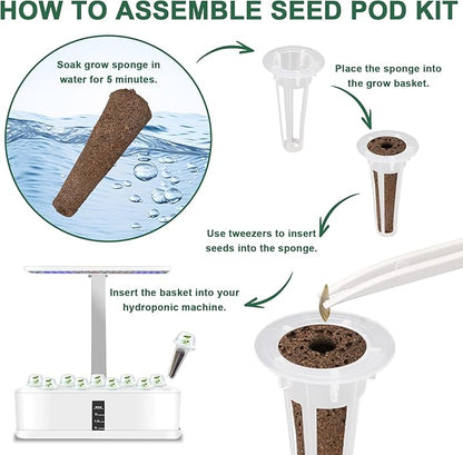 Herb Seed Pod Kit With Basil Mint Thyme Mixed, Grow Anything Seed Starter Pod Kit for Hydroponics Growing System with Plant Food, Seeds Included Genovese Basil, Italian Parsley, Oregano, Chive (8-Pod)