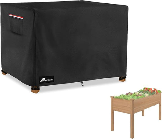Outdoor Raised Garden Bed Cover,Heavy Duty 600D Waterproof Elevated Wood Planter Box Stand Cover for Winter,72"L x 24"Wx 30"H Inch(Black,Covers Only)