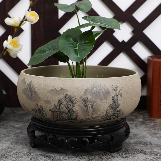 1 Set Blue and White Porcelain Lotus Pot Decorative Flowerpot Hydroponic Container Ceramic Planter Ceramic Flowerpot Ceramic Succulent Pots Water Plants Planter Flowers Pot