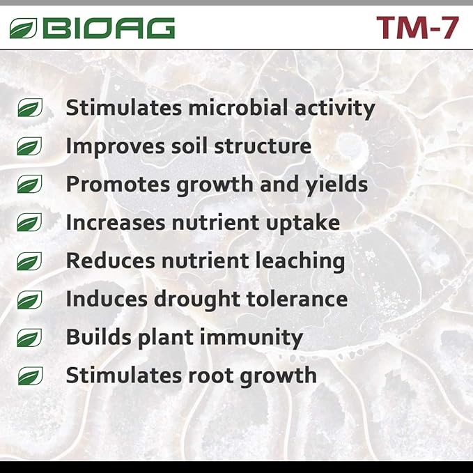 BioAg TM7 Organic Humic Acid Soil Conditioner Plus Essential Micronutrients, Dry Amendment for All Plants, Lawns, S B Co Cu Fe Mn Mo Zn (1 kg) (BA74022)