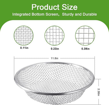 Soil Sifter Sieve Galvanized Screen for Compost, Dirt, Rocks, Garden, Soil Sieve Fits 5 Gallon Bucket, Composting Sifting Tool, 3/8in