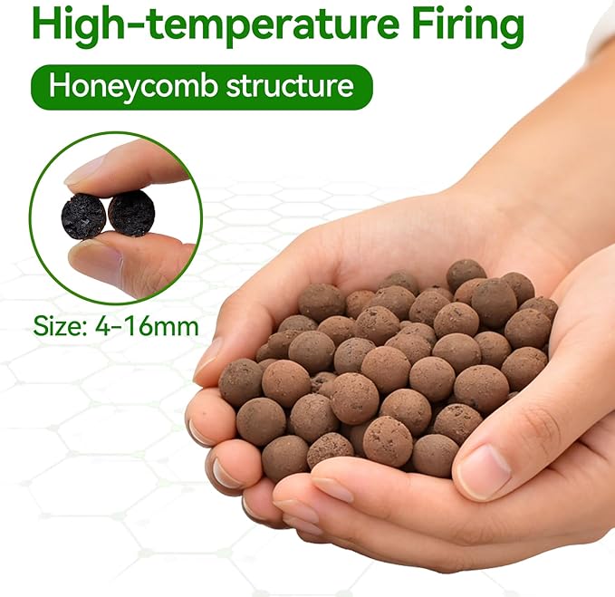 Zeedix 3QT Leca Clay Pebbles for Plants, 4mm-16mm Clay Balls Hydroton Leca Balls for Hydroponic Growing Gardening Orchids Drainage Decoration Aquaponics