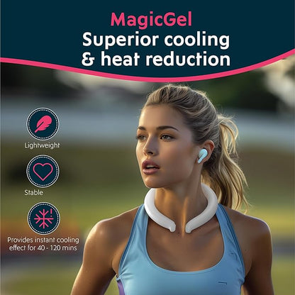 Magic Gel Neck Ring Coolers - Wearable Neck Cooling Ice Pack - Reusable Cool Body Cooler Tube - Cold Gel Wrap Ice Packs for Necks - Perfect for Athletes or Outdoor Workers - White