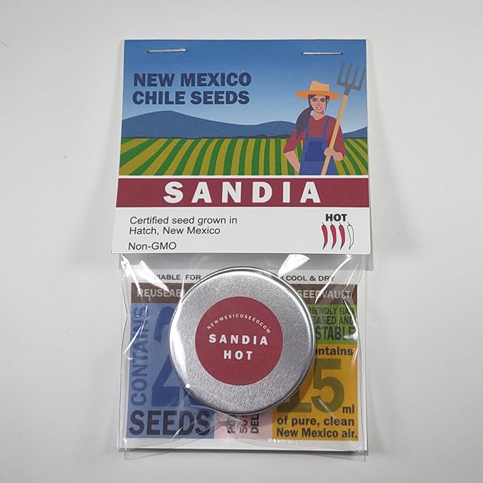 Sandia Chile Seeds from Hatch New Mexico | Hot Green Chili | Red Chili Peppers | Heritage Non-GMO | Produced for 2026