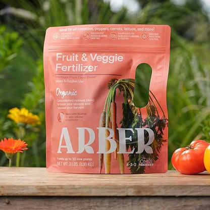 Organic Fruit & Vegetable Granular Fertilizer 4-Pack, 4 lb - Nutrient-Dense Plant Food - Builds Soil Health, Strengthens Roots, Improves Moisture Retention - Safe for Organic Gardening & Pollinators
