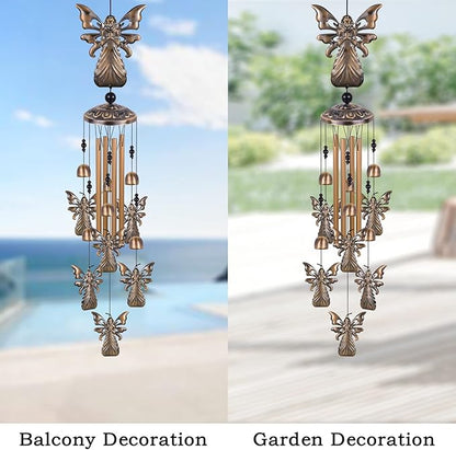 Large Angel Wind Chimes for Home & Garden, Aluminum Wind Bell, Angel Wind Catcher, Memorial Wind Chime, Gifts for Mom