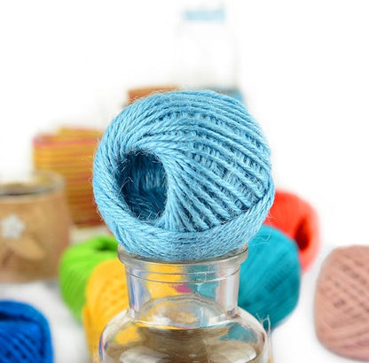 Quotidian Multi-Colors Natural 3 ply Jute Jute Twine Rolls 1/12" (0.2cm) 1000 Feet - Wrapping Picture Hanging Gardening