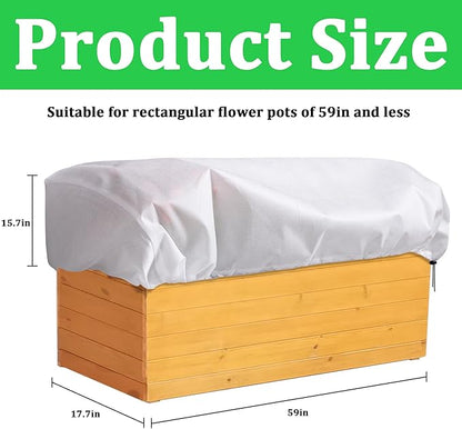 DECOHS 3 Pc Rectangular Winter Plant Freeze Protection- 59" x 17.7" x 15.7" Balcony Plant Box Cover- Planter Frost Covers Bags Wraps Blanket