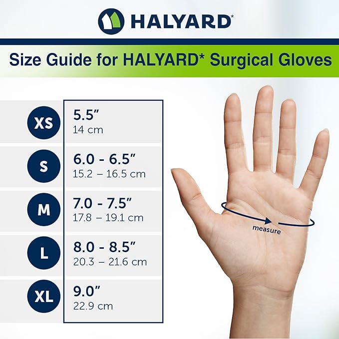 HALYARD Micro Surgical Glove, Neoprene, 5.9 mil Thick, Powder Free, Sterile, Cream