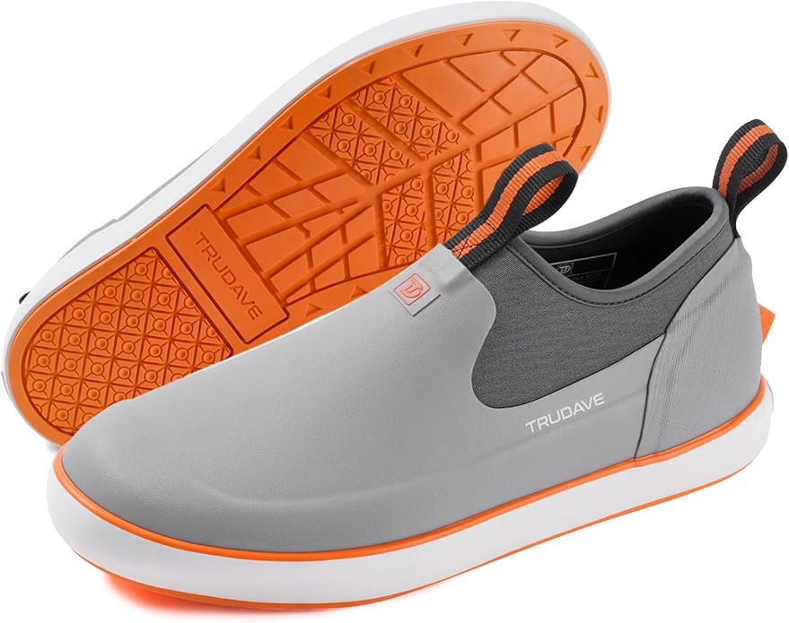 Trudave Deck Shoes for Men, Waterproof Fishing Shoe Anti-Slip Ankle Rain Shoe for Men, Yard Garden Shoes for Farming & Outdoor Work