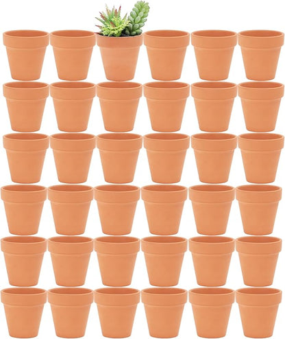 Yishang 2.5 inch Terracotta Pots with Drainage Holes,Small Mini Clay Ceramic Pottery Planter,Cactus Flower Terra Cotta Pots,Succulents Nursery Pots for Indoor/Outdoor Plants,Crafts,Wedding-36 Pack