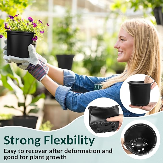 80 Pcs Small Plastic Palnt Pot, 3 Inch Nursery Pots with Drainage, Seedlings Starter Pots for Plants, Great for Herbs, Cuttings, and Starter Plants (80 pcs，3 inch)