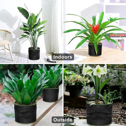 15 Gallon Grow Bags, Garden Plant Bags with Handles, Thickened Nonwoven Fabric Aeration Planting Pots, Vegetable Gardening Fabric pots with Plant Tags & Seedling Bags(6Pack Potato Grow Bags)