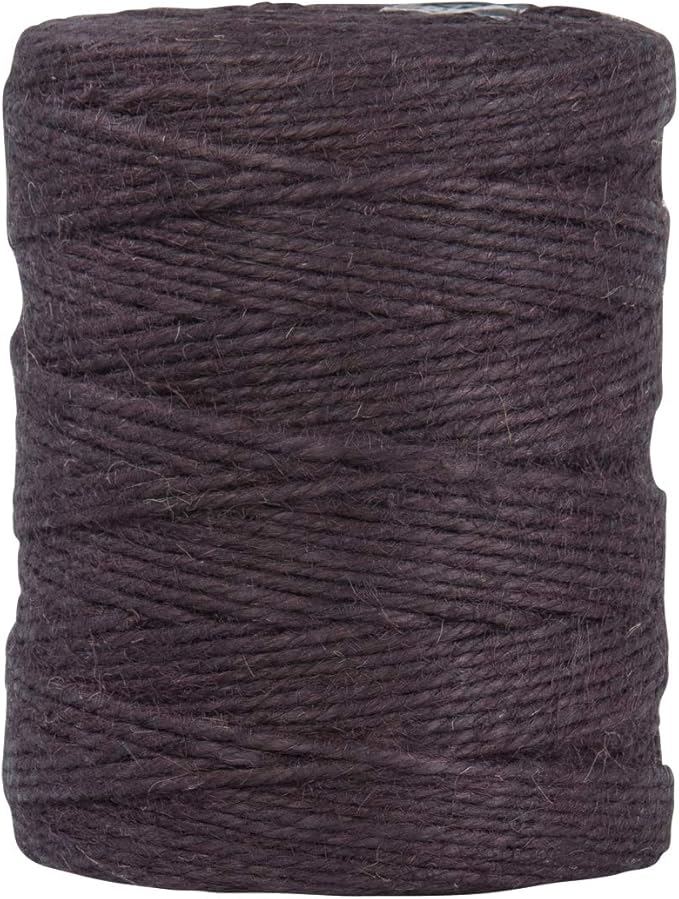 Rayher 4-Fold Natural Jute Thread, for Decorations and Gardening Work, Dark Brown 3.5 mm, 280m Spool