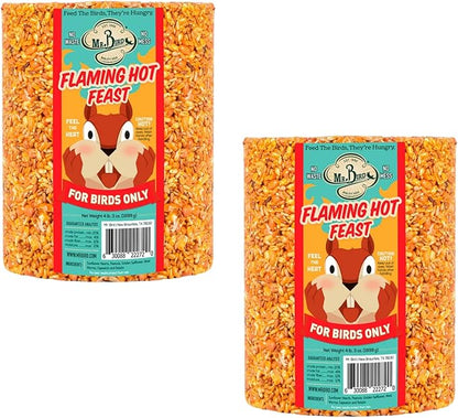 2-Pack of Mr. Bird Flaming Hot Feast Large Wild Bird Seed Cylinder 4 lbs. 3 oz.