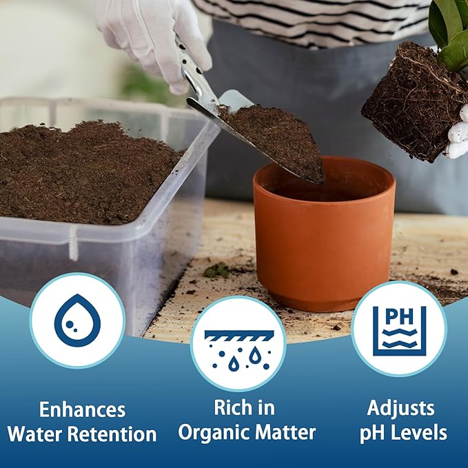 Sphagnum Peat Moss for Plants 10qt, Organic Garden Growing Soil Amendment and Media for Flowers, Vegetables, Herbs, Orchid, Indoor Houseplant