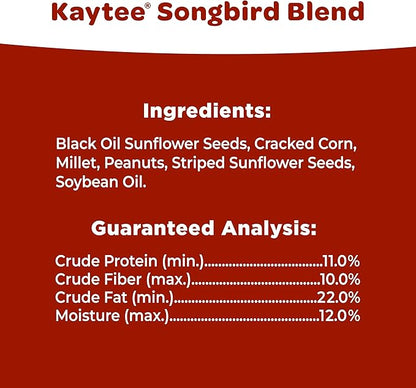 Kaytee Songbird Wild Bird Seed Food, Blended for Grosbeaks, Chickadees, Titmice, Cardinals, Nuthatches & More, 7 Pounds