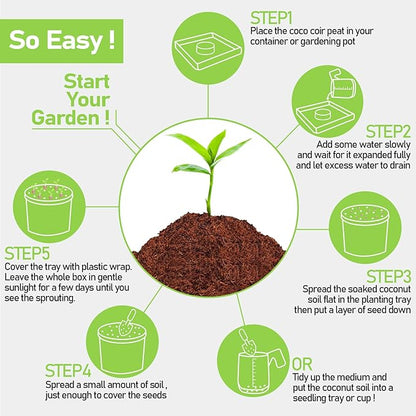 Legigo 200 Pcs 30mm Coco Coir Pellets Seed Starter Soil Mix- Organic Coconut Coir Potting Soil Pods for Seedling, Coco Peat Soil Discs for Indoor & Outdoor Plants Bonsai Herbs Vegetables and Flowers