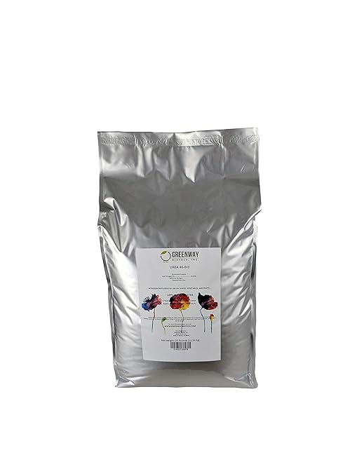 Greenway Biotech, Inc. Urea Fertilizer Indoor & Outdoor Plant Food - High Efficiency 46% Nitrogen 46-0-0 - Prilled Aqua Regia Gold Refining 99.9% Water Soluble Garden Lawn Fertilizer (25 Pounds)
