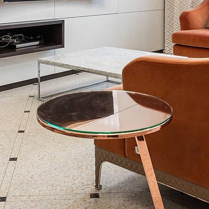 Custom Cut Round Glass Table Top 3/16" Thick - Clear Tempered Cut to Size - Replacement for Table Tops with Flat Edge by Fab Glass and Mirror