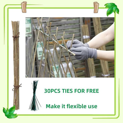50Pack Bamboo Stakes for Plants, Bamboo Poles Eco-Friendly, Plant Stakes for Tomato, Bean, Flowers,Trees Potted and Climbing Plant,Natural Garden Stakes 4.8FT Height
