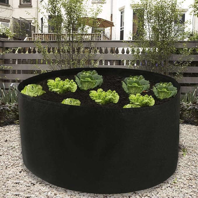 Toyfun 150 Gallon Grow Bags Extra Large Fabric Raised Planting Bed Round Raised Planter Garden Bed Bag Durable Felt Fabric Planter Pot for Herb Flower Vegetable Plants
