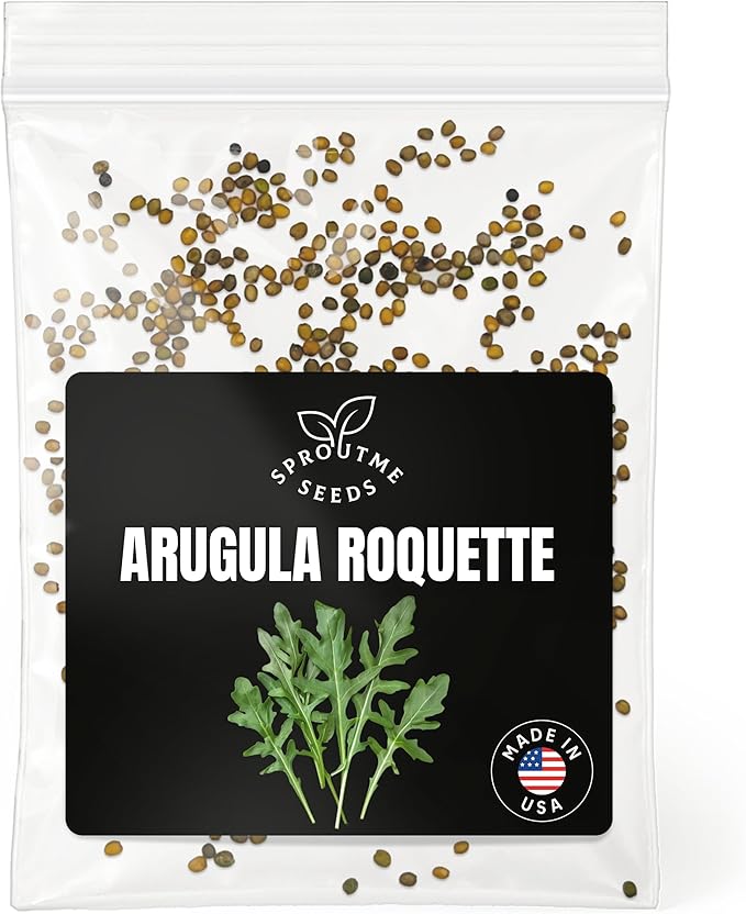 Arugula Roquette Seeds for Planting – Approx 500 Non-GMO Heirloom Fast Growing Salad Greens, Cool Season Leafy Vegetable, High Germination (Eruca vesicaria)